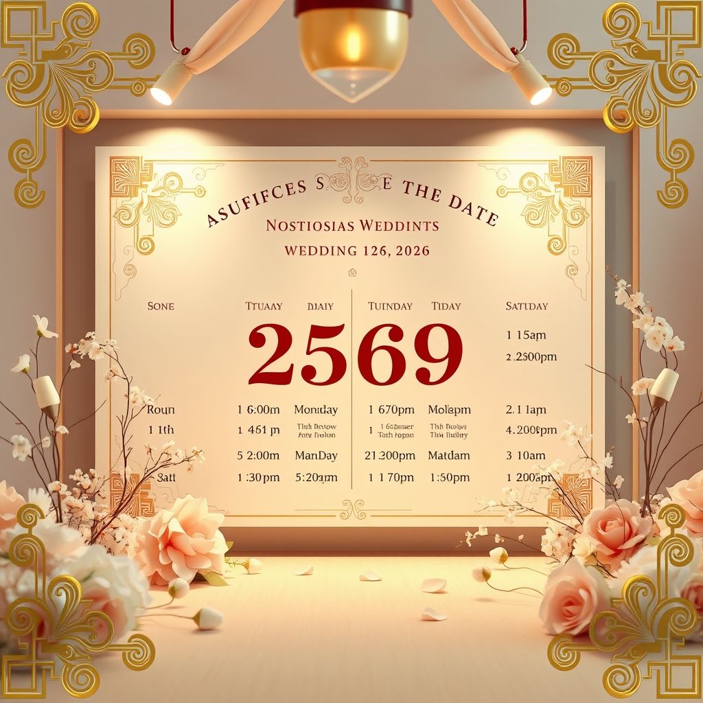 ฤกษ์ดีแต่งงาน 2569: วันที่เหมาะสมที่สุด